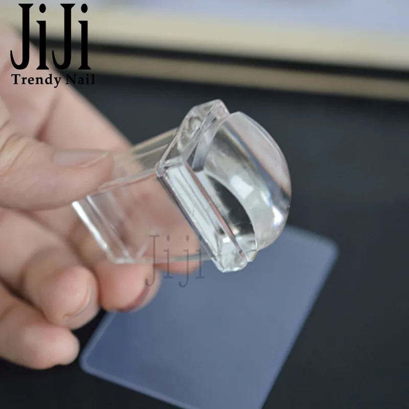 Прозрачный силиконовый штамп для ногтей и скребок инструмент переноса маникюра
