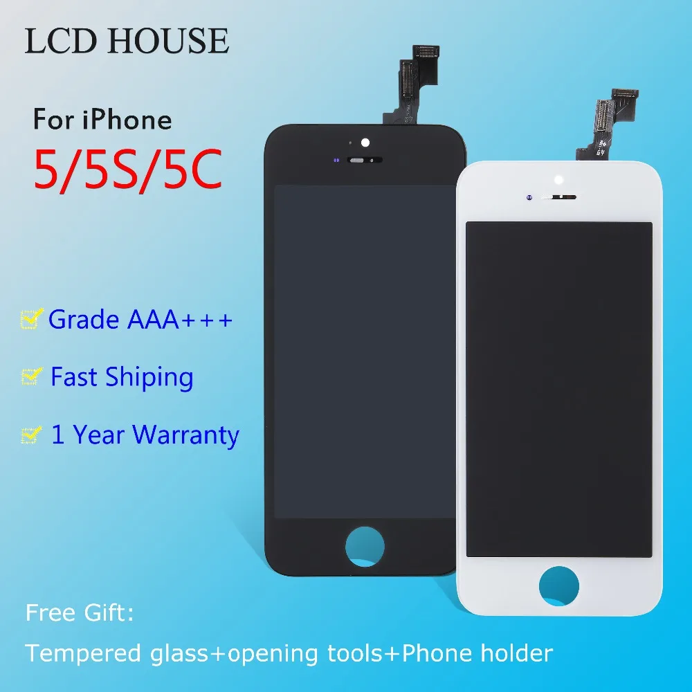 Качество AAA ЖК экран для iPhone 5 5S 5C и Iphone 4 4s дисплей дигитайзер 100% без битых