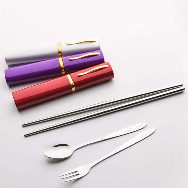 QuickDone комплект из 3 предметов Нержавеющая сталь посуда Портативный набор вилок