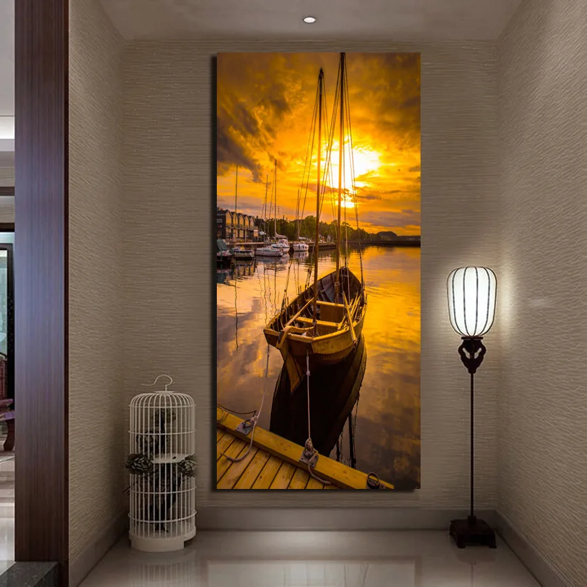 No Frame 1 Panel Seascape And Boat With HD Large Print Canvas Painting For Living Room Home Decoration Unique Gift Wall Picture | Дом и сад