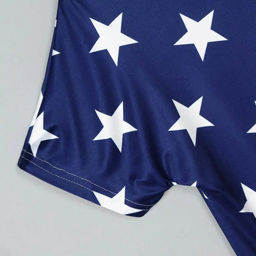 Модная повседневная женская футболка с принтом американского флага короткий