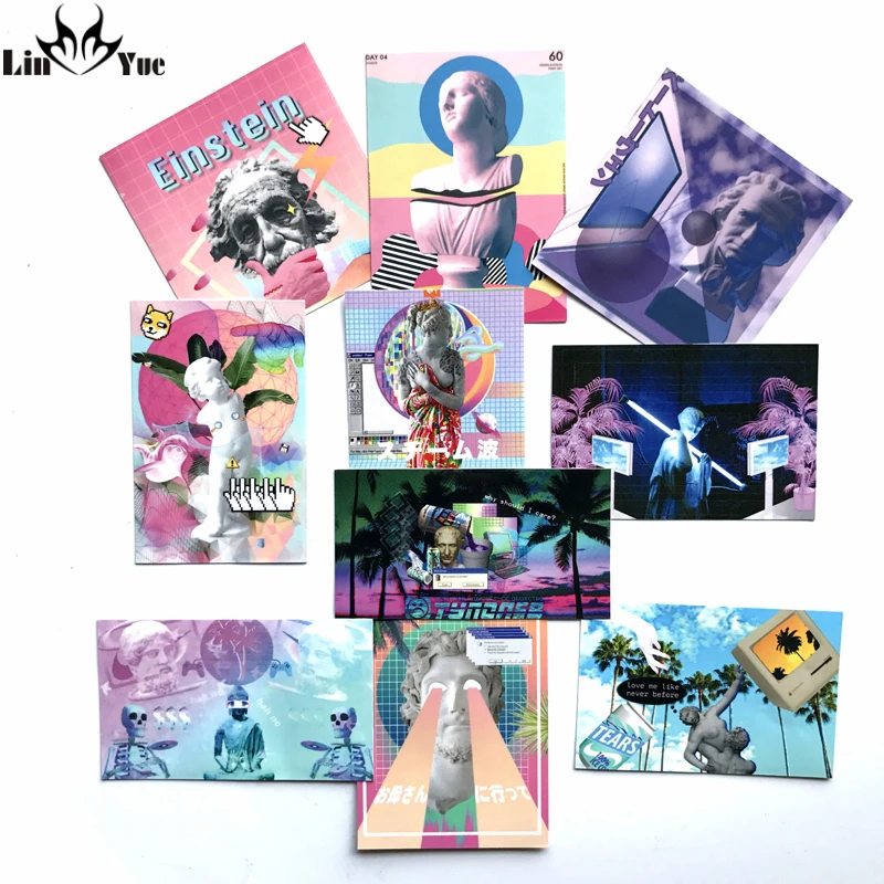 10 шт./лот Vaporwave Стильные наклейки Einstein Newton скейтборд наклейка тетрадь тележка