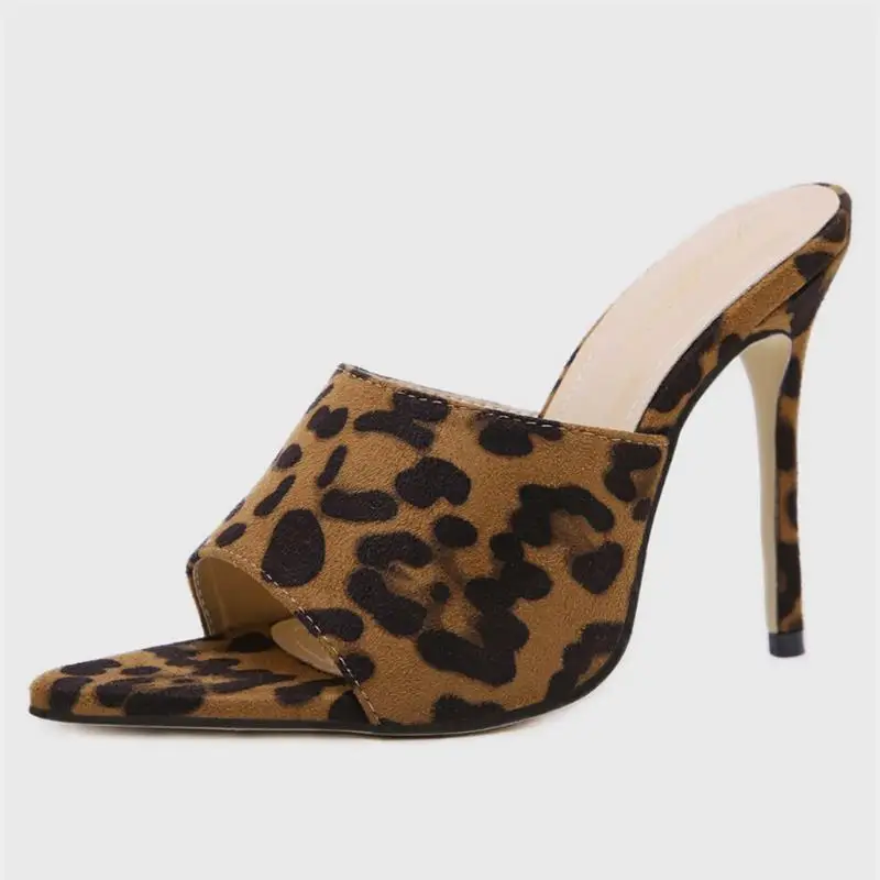 FragrantLily New Sexy Women High-heeled Shoes Open Toe Woman Sandals Novelty Leopard Print Fashion Party Nightclub | Обувь