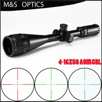 marcool 4 16x50 25 4mm mil dot optical sight red green blue illuminated spotting scope for rifle hunting mira airsoft air guns