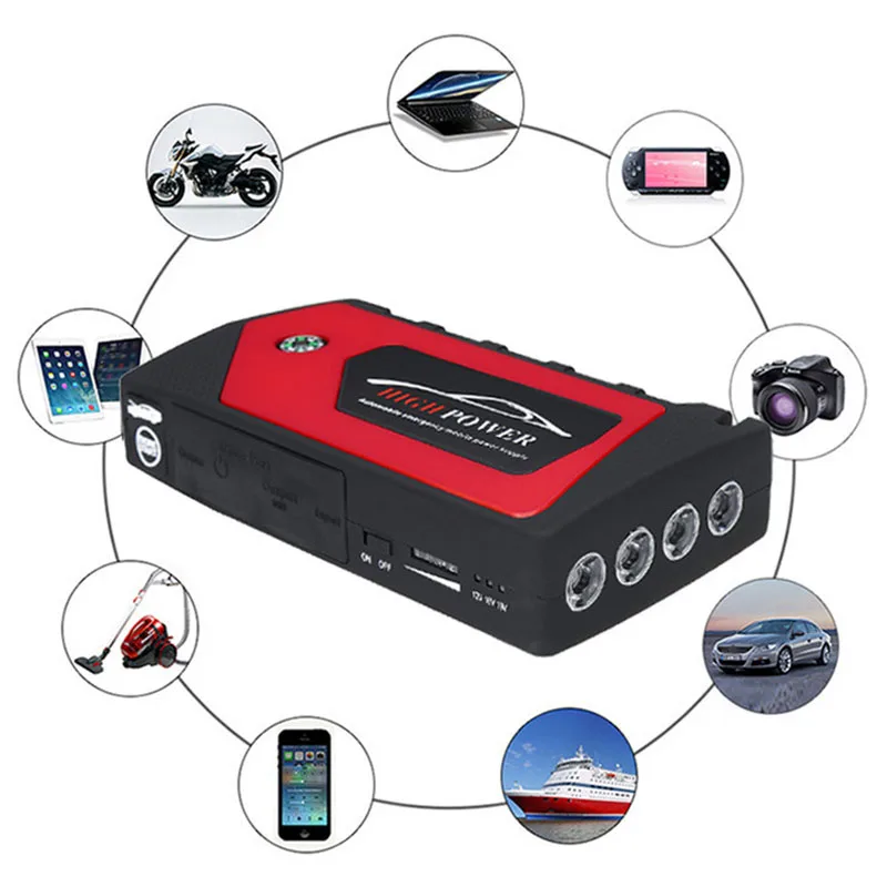 Автомобильное пусковое устройство 18000 мАч 12 В аварийное 4Usb светильник рь