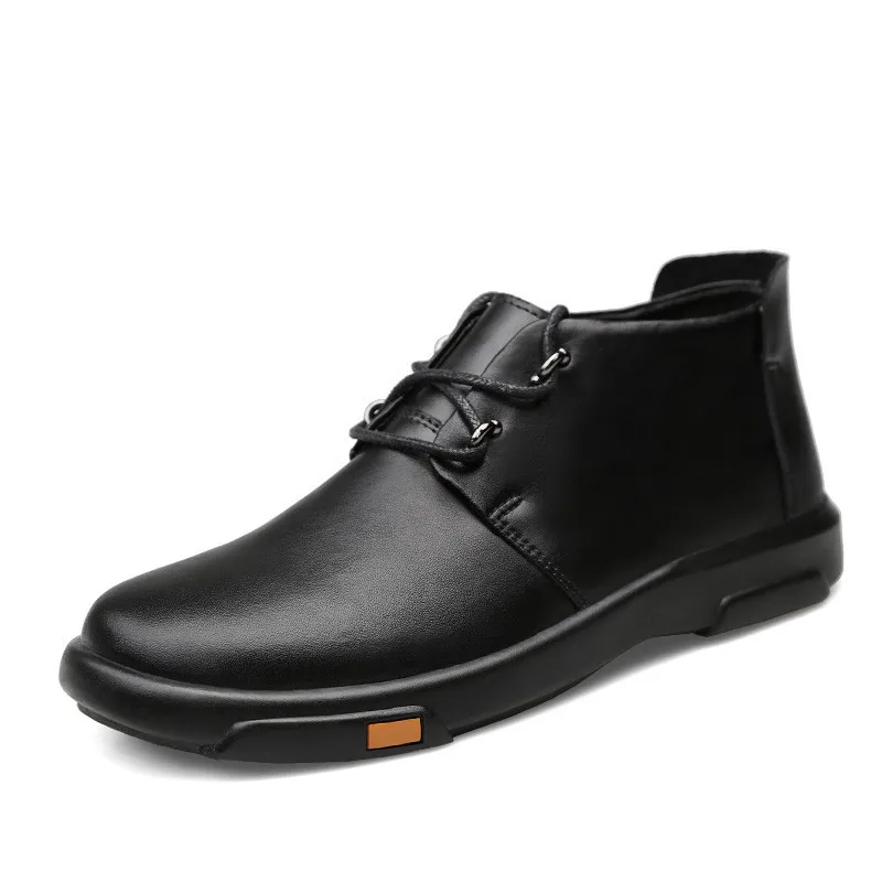 Autumn Winter Shoes Men Genuine Leather Boots Ankle Fashion Casual Footwear Lace Up Oxfords | Обувь