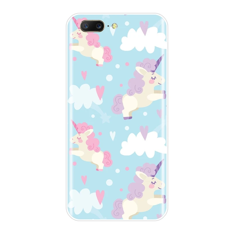 Розовая девушка Kawaii милый единорог задняя крышка для OnePlus 3 3T 5 5T 6 6T мягкий