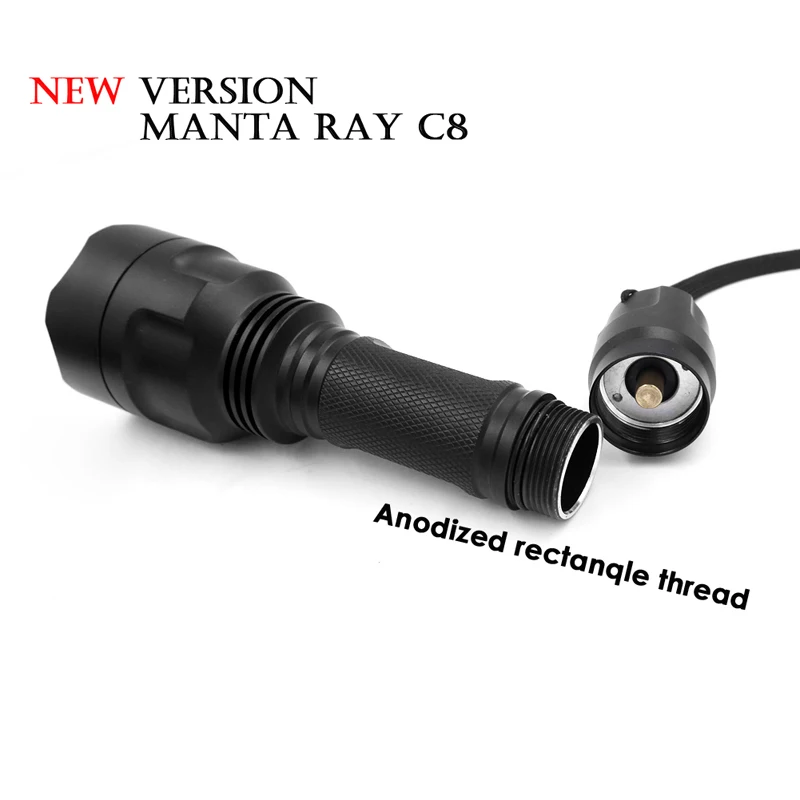 Новый фонарик Manta ray C8 полицейский фонарь Cree XP-L2 V5 LED AMC7135x8 7135x10 7135x12 высокомощный