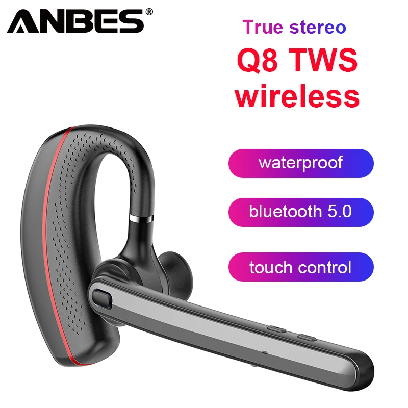 ANBES Q8 TWS Беспроводная Bluetooth V5.0 3D стерео звуковые наушники спортивная