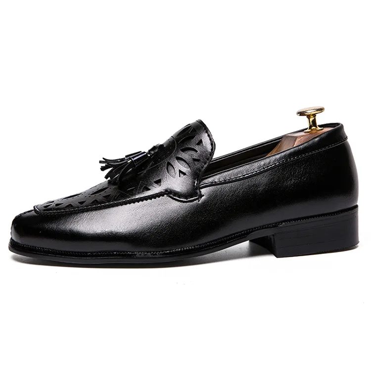 Genuine Leather Men Shoes British Style Pointed Toe Man Shoe Hollow Out Brogue Oxford For Tassel Formal Business Flats | Обувь