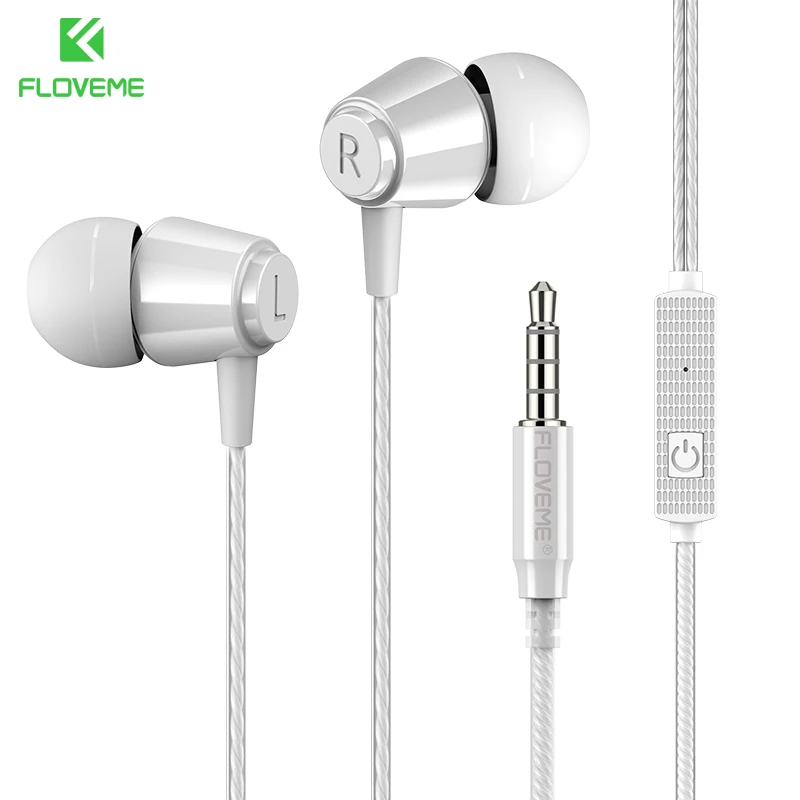 Наушники вкладыши FLOVEME стереонаушники с микрофоном и четким звуком для iPhone Xiaomi