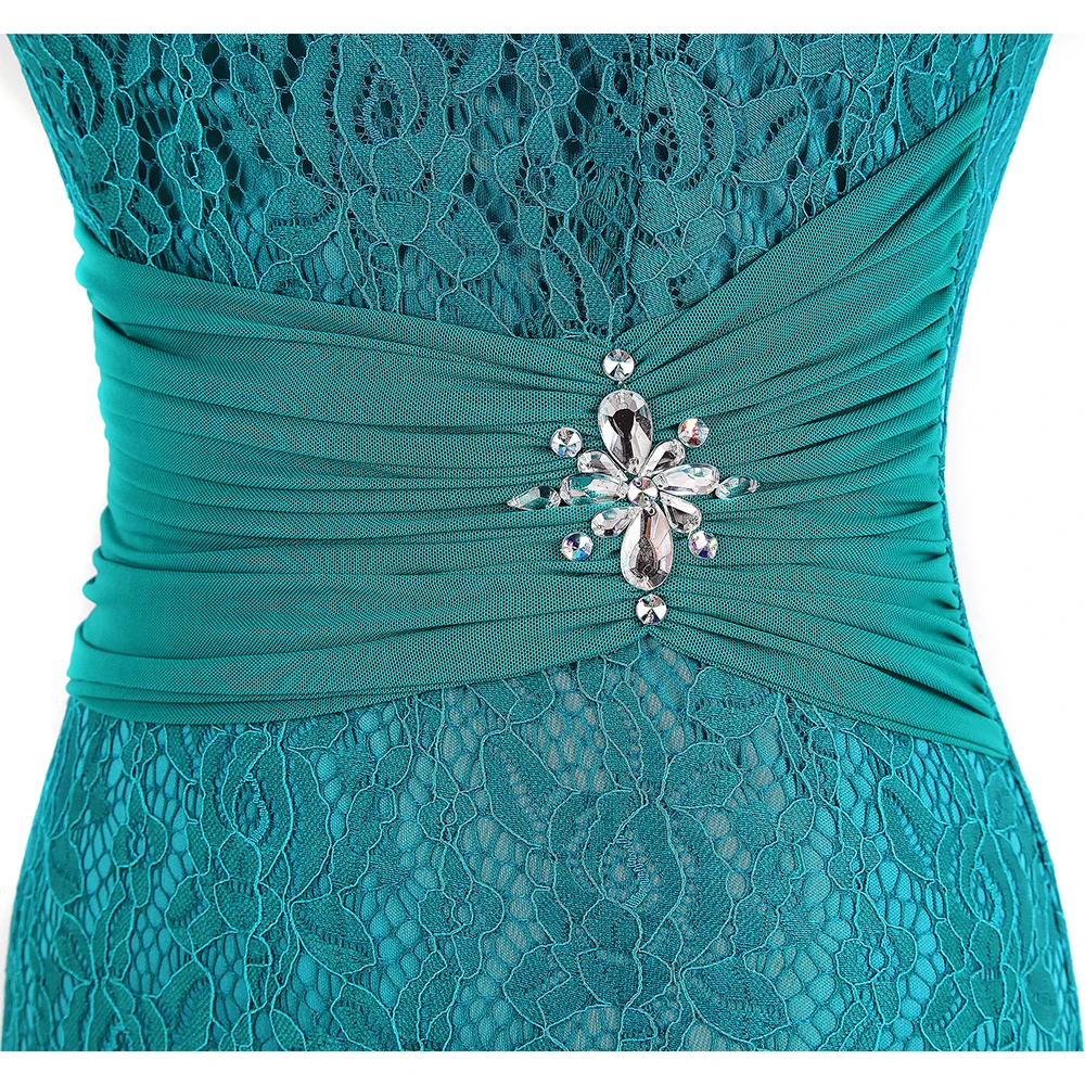 Angel fashions женские прозрачные вечерние наряды длинное Плиссированное кружевное
