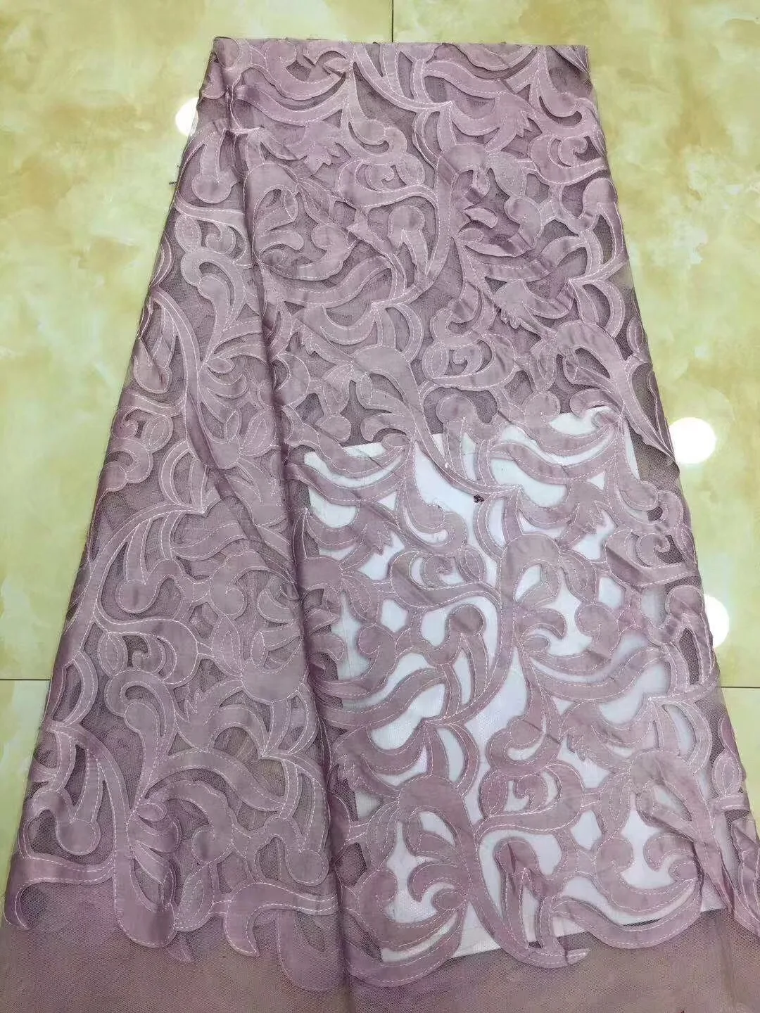 Белая кружевная ткань в африканском стиле с вышивкой нигерийском высокое