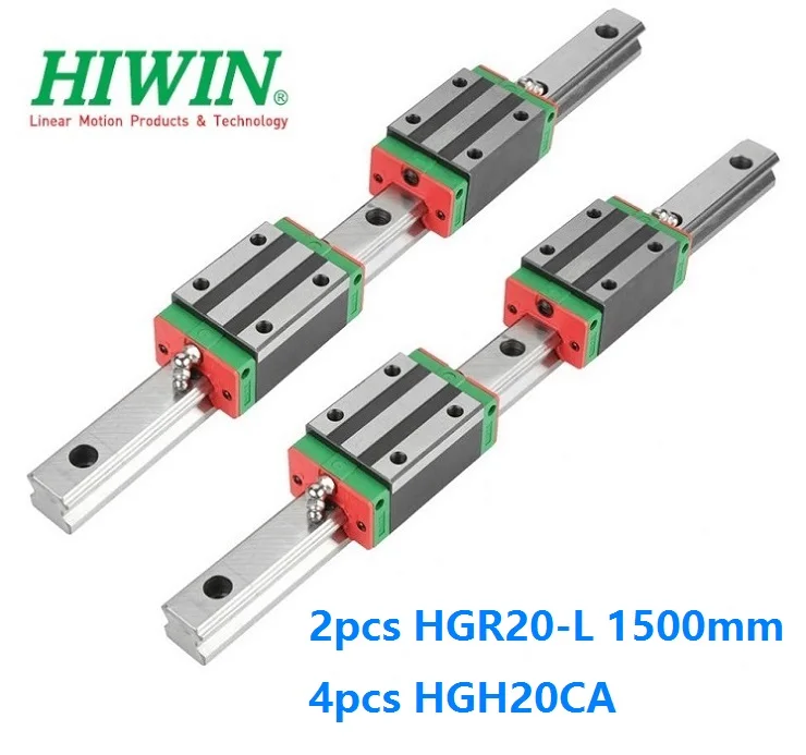 

2pcs 100% Original New Hiwin HGR20 -L 1500mm linear guide/rail + 4pcs HGH20CA linear narrow blocks for CNC router