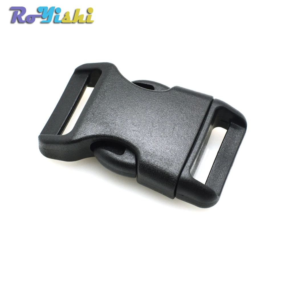 

25pcs/pack 3/4"(20mm)Contoured Curved For Paracord Bracelet & Dog Harness Plastic Buckle Black Backpack Straps Webbing