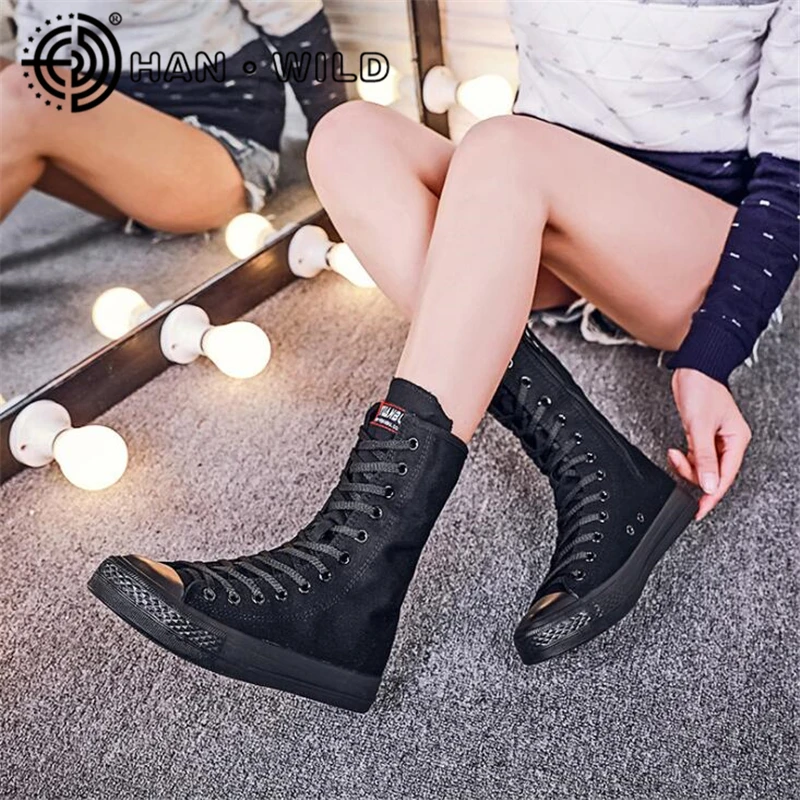 Кеды женские высокие холщовые кроссовки с боковой молнией на шнуровке