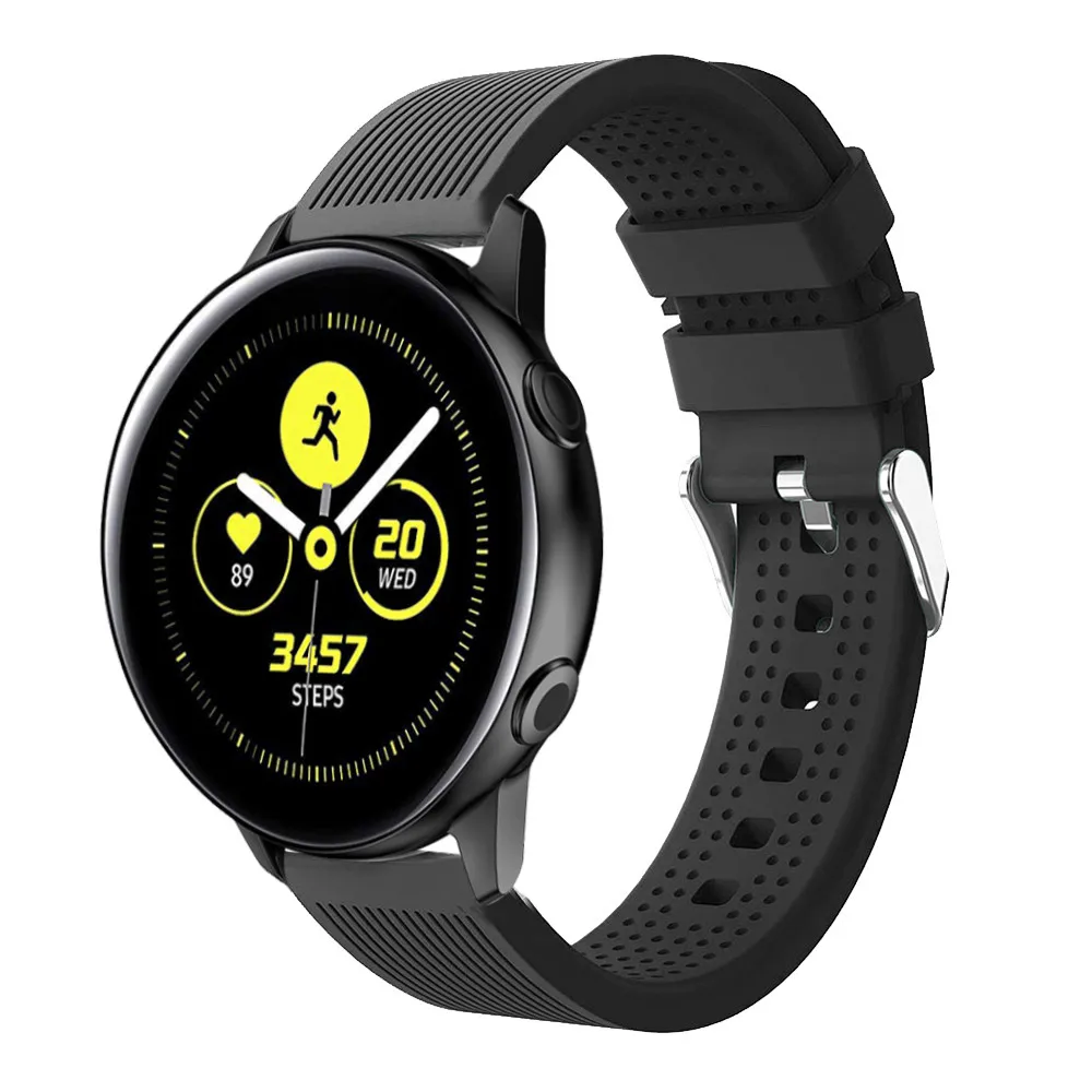 20 мм ремешок для часов силиконовый Samsung Galaxy Watch Active 42 gear s2 bip умный Браслет