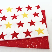 printed red stars 50x40cm cotton patchwork cloth for diy sewing quilting fat quarters material for babychild