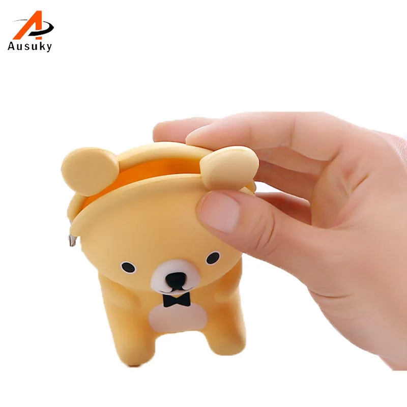 Модные милые дизайнерские кошельки Женский силиконовый кошелек с медведем