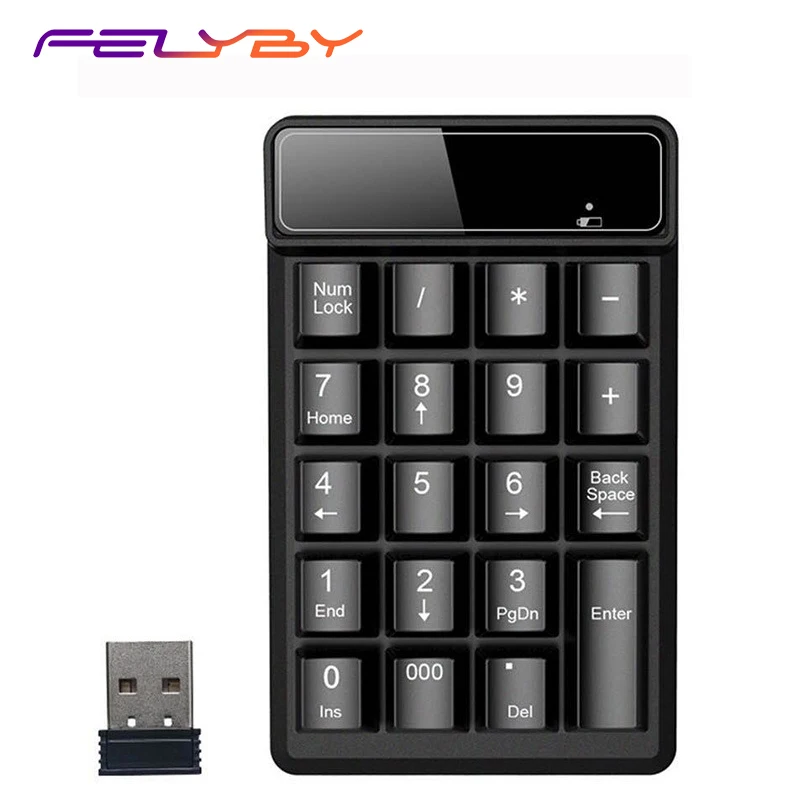 FELYBY беспроводная клавиатура 2 4 ГГц Wterproof Беспроводная USB цифровая 19 клавиш Pad