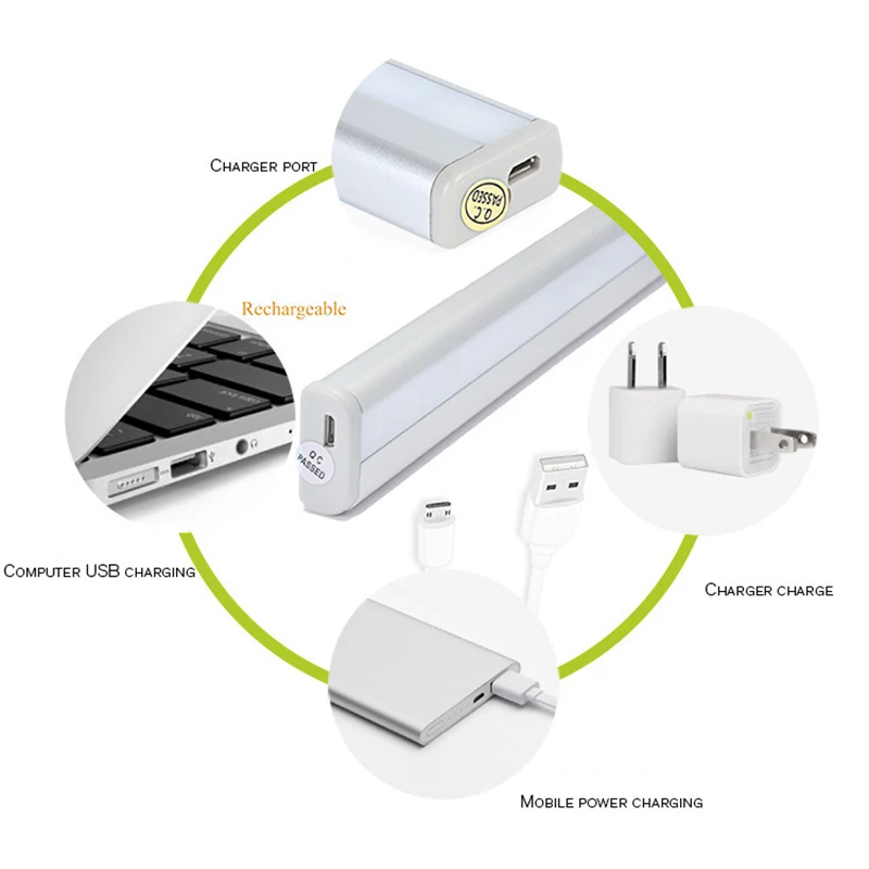 New Hot 10 LED Charging Cabinet Lights Motion Sensor Night Light with Magnetic Strip | Лампы и освещение