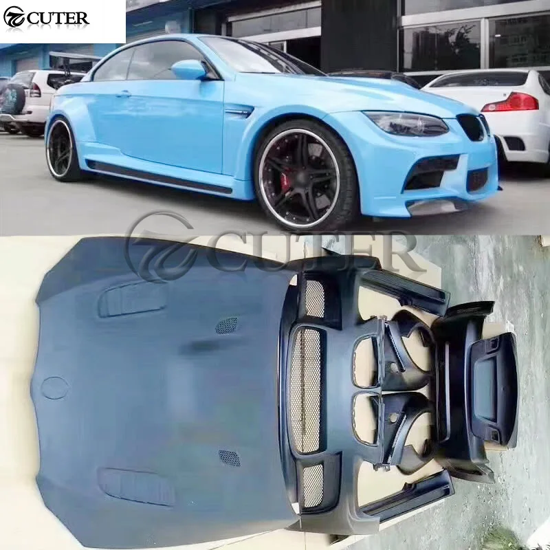 E92 E93 coupe FRP широкий Комплект кузова для автомобиля передний бампер задний боковые
