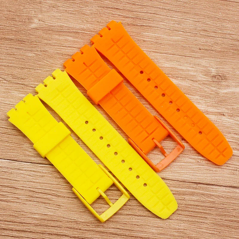 Аксессуары для часов силиконовый ремешок 21 мм Пряжка с язычком Swatch SUUB101 SUUW101 SUUO100