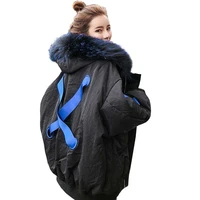 winter jacket women plus size 2018 new loose bread service cotton jacket hooded fashion big fur collar thick padded parka ls14