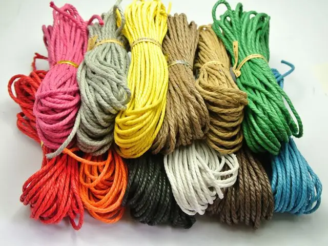 12 нитей Вощеная витая хлопчатобумажная веревка нитка линия 2 мм x10 метров|cord