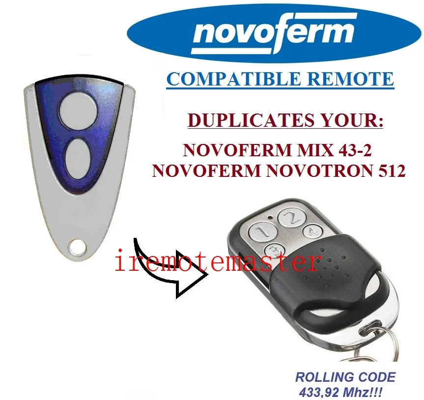 NOVOFERM NOVOTRON 512 MIX43-2 сменный пульт дистанционного управления 433 92 МГц | Электроника