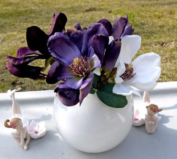 10 шт. Новое высококачественное моделирование Магнолия Искусственные цветы