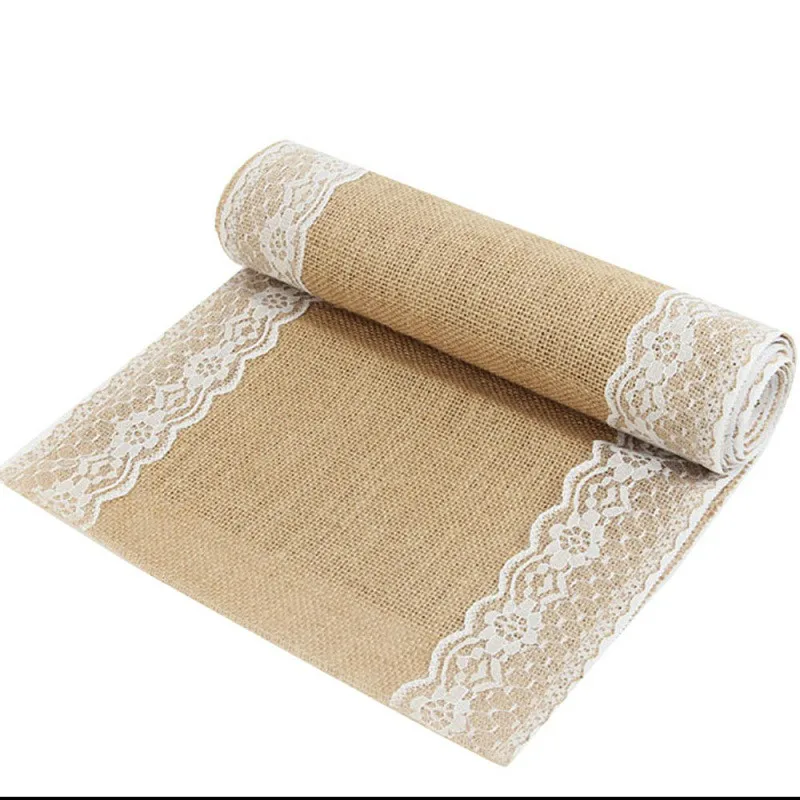 A 30X275 cm Hessian джутовая Мешковина настольная дорожка стул створка букет из мешковины баннер лента из конопляной веревки для рукоделия День рождения Свадебная вечеринка украшения - Цвет: A 30X275 cm
