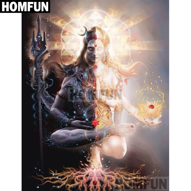 

Набор для алмазной вышивки HOMFUN A01918, картина из квадратных/круглых страз «сделай сам», вышивка крестиком «Будда», домашний декор, подарок