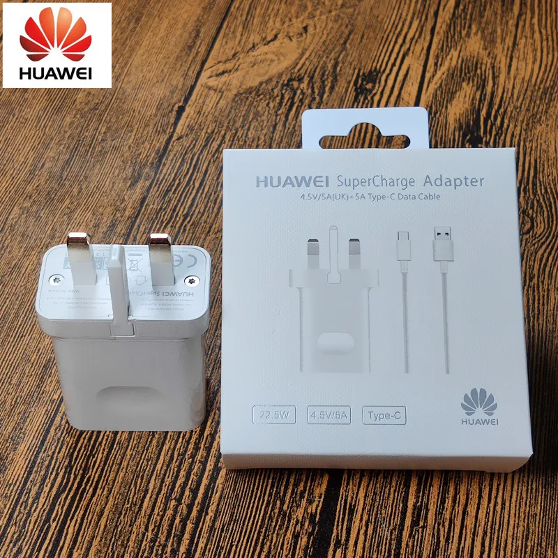 Оригинальное зарядное устройство HUAWEI SuperCharge с британской вилкой 5 А кабель