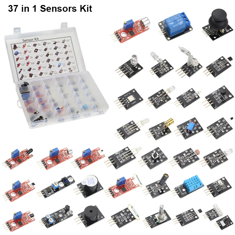 Комплект датчиков 37 в 1 для стартового набора стартеры набор UNO R3 MEGA 2560 Raspberry Pi +