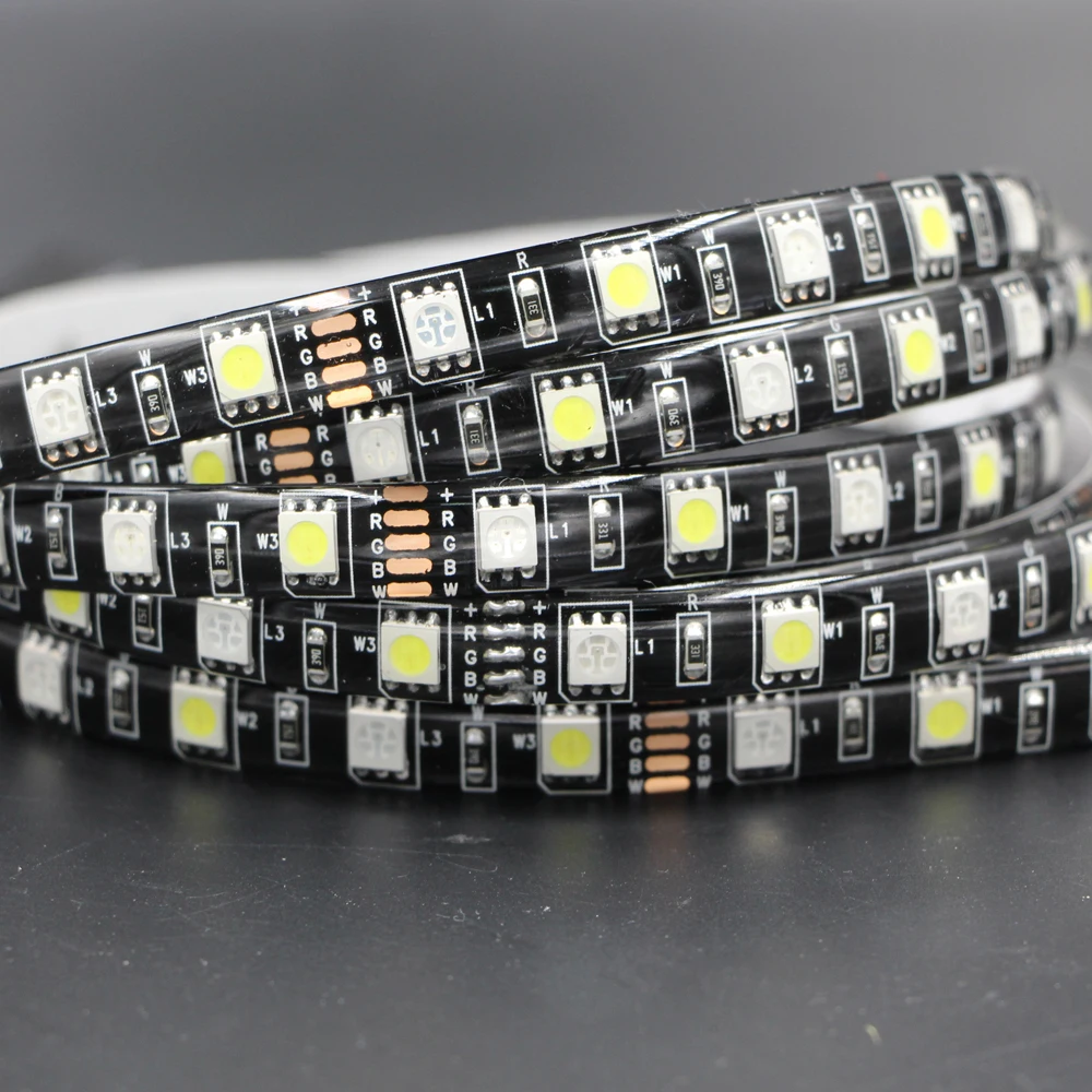 RGB RGBW 5050 SMD Светодиодная лента Водонепроницаемая + белый/теплый белый черный