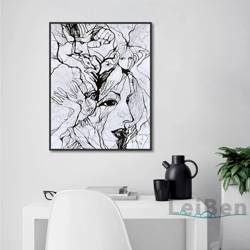 

Abstract Art Hanging On The Wall Painting People Avatar Poster Print Canvas Painting Picture Home Wall Art Decoration Custom