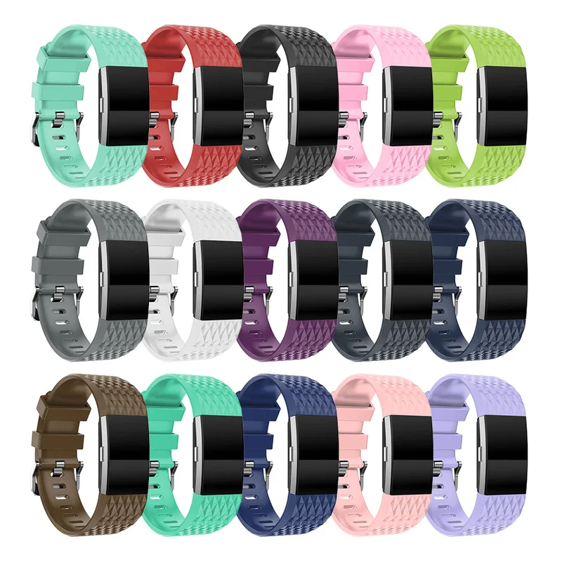 3D Силиконовые Замена ремни для браслета FitBit Charge 2 Смарт часы браслет для браслета FitBit Charge 2 ремешок для Fibit