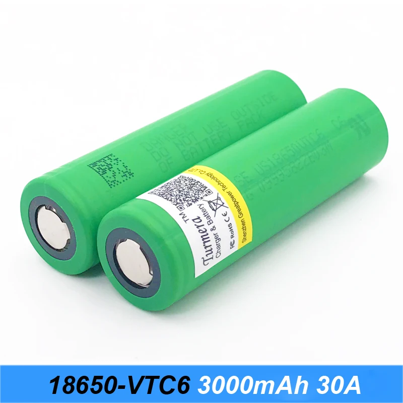 VTC6 3 7 V 3000 mAh литий ионная аккумуляторная батарея 18650 для US18650VTC6 30amp электронная