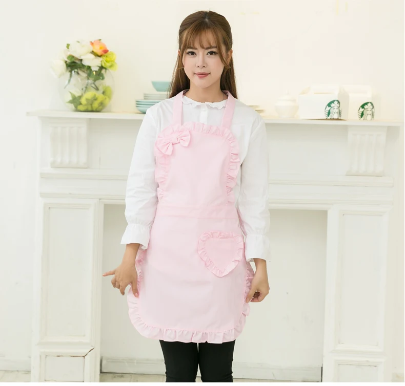 Женский кухонный фартук водонепроницаемые хлопковые розовые фартуки для