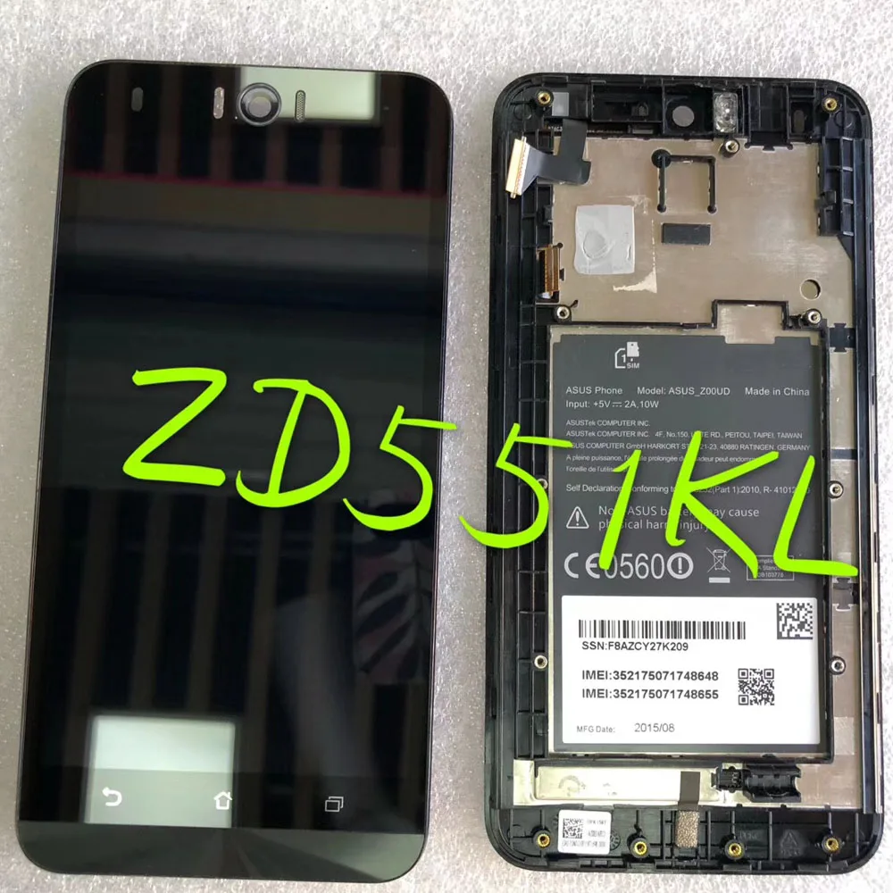 Сенсорный экран 5,5 дюйма, дигитайзер, сенсорное стекло, ЖК-дисплей, монитор в сборе с рамкой для ASUS Zenfone Selfie ZD551KL Z00UD Сенсорный экран 5,5 дюйма, дигитайзер, сенсорное стекло, ЖК-дисплей, монитор в сборе с рамкой для ASUS Zenfone Selfie ZD551KL Z00UD