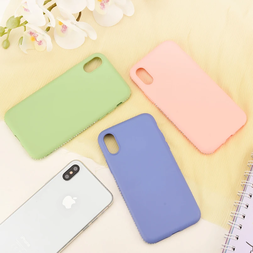 Чехол сверкающий с блестками чехол для iPhone 6 S 7 8 Plus Мягкий ТПУ силиконовый простой