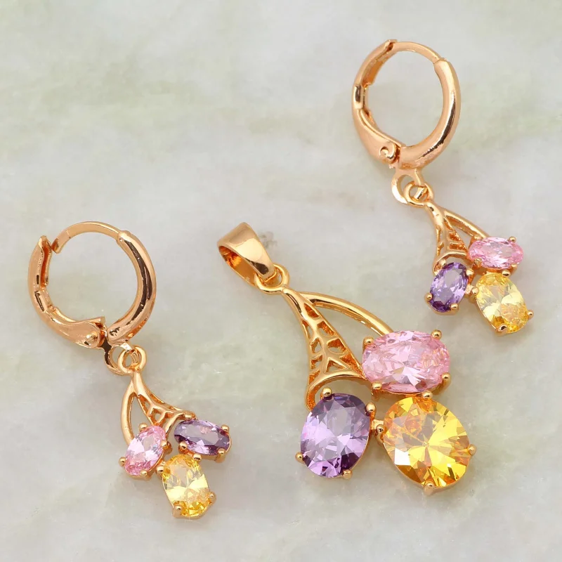 Индивидуальный дизайн Для женщин комплект ювелирных изделий различных цветов с