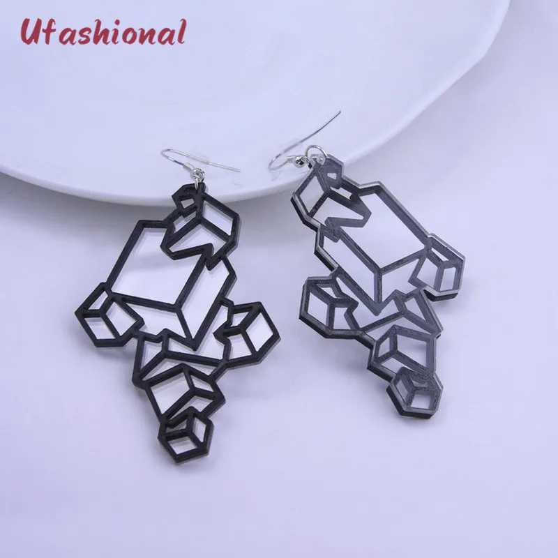 Ufashional aretes de mujer geometric square Acrylic punk long Drop Dangle Earrings For Women earing Statement Pendientes jewelry | Украшения