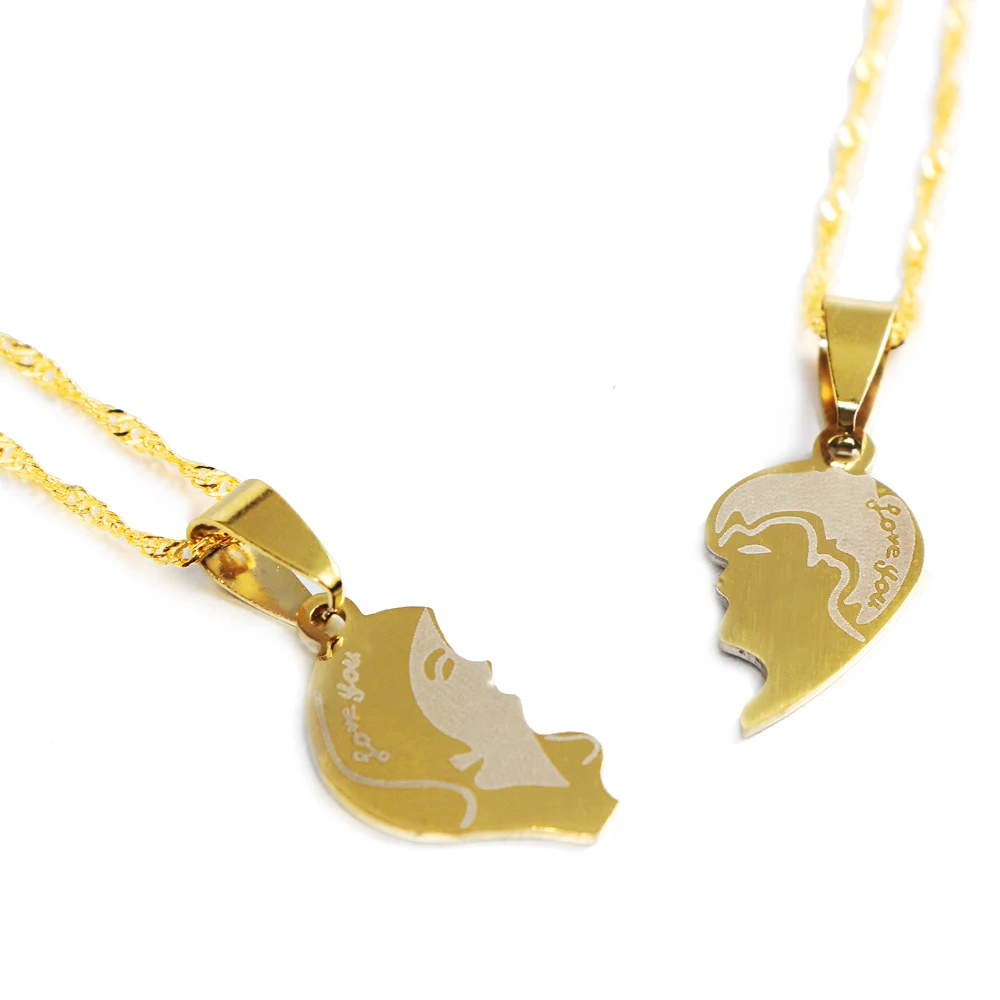 JUST FEEL 2018 парные ювелирные изделия ожерелья в форме разбитого сердца золотого
