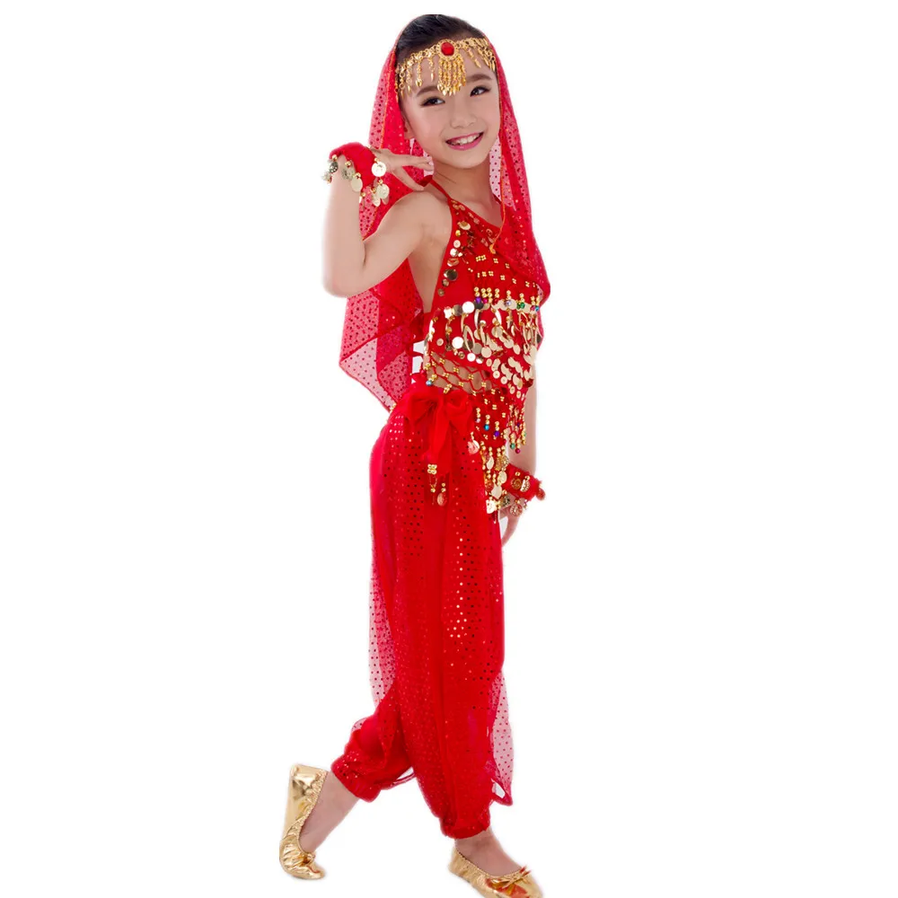 Kids Belly Dance Costume Set - Handmade Indian Bollywood Performance Clothes for Girls in 6 Colors image 4