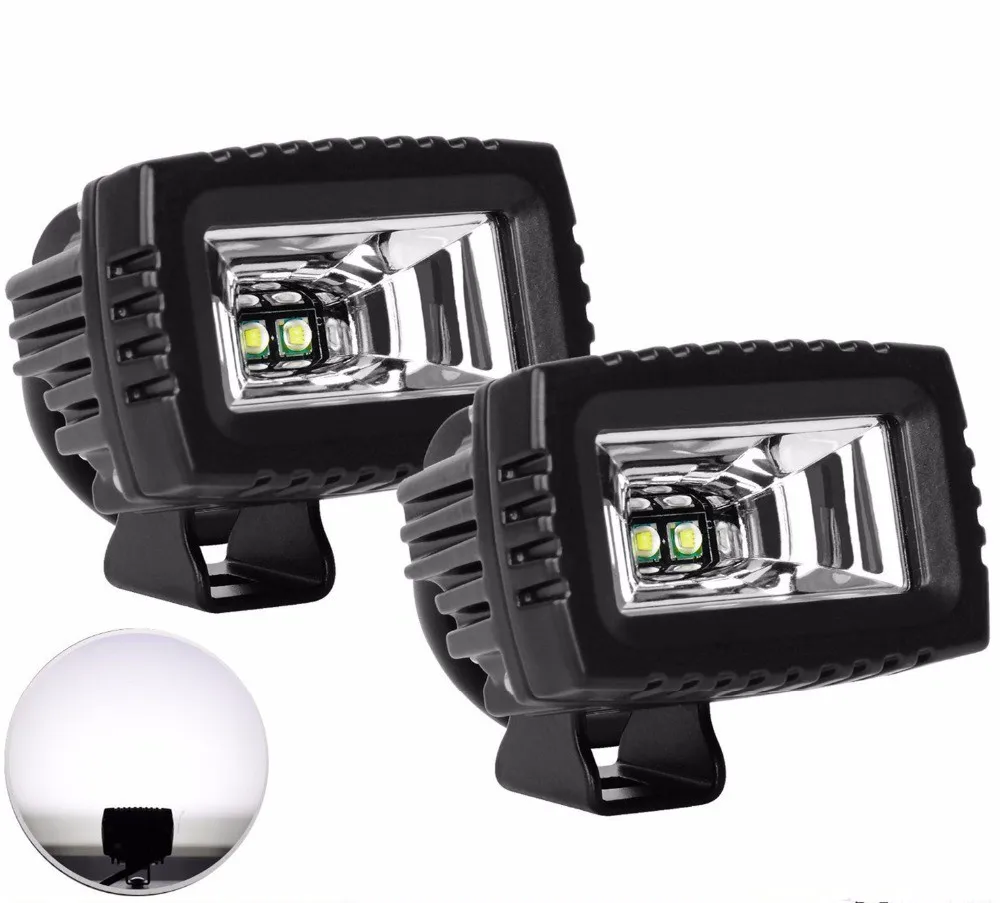 KRATOR 2PCS 20W Flood Led Light Bar Pods 1000 Lumens 6500K Off Road Backup Driving Lights Fog Lamp for SUV Bumper ATV on - 2 шт. прожектора KRATOR 20W Flood Led Light Bar Pods 1000 люмен 6500K для внедорожников, заднего хода и дневных ходовых огней для ба