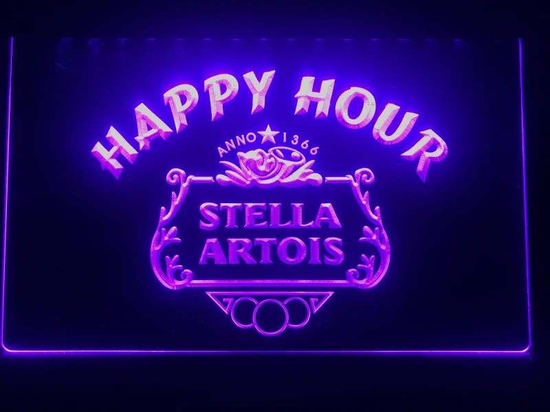616 Стелла артойс пиво «Happy Hour» светодиодный неоновый знак