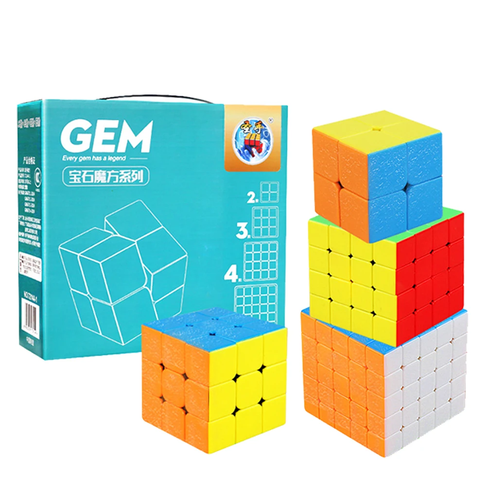 4 шт./компл. Cubos Megico 3*3 2*2 4*4 5*5 ShengShou Speed Stickerless Professional магические Кубики пазлы 3x3x3 4x4x4
