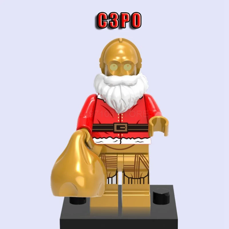 Игрушки блоки Рождество Grinch Санта Клаус StarWars принцесса Эйк Лея Скайуокер C3PO DC Бэтмен Джокер флэш-блоки игрушечные фигурки - Цвет: C3PO